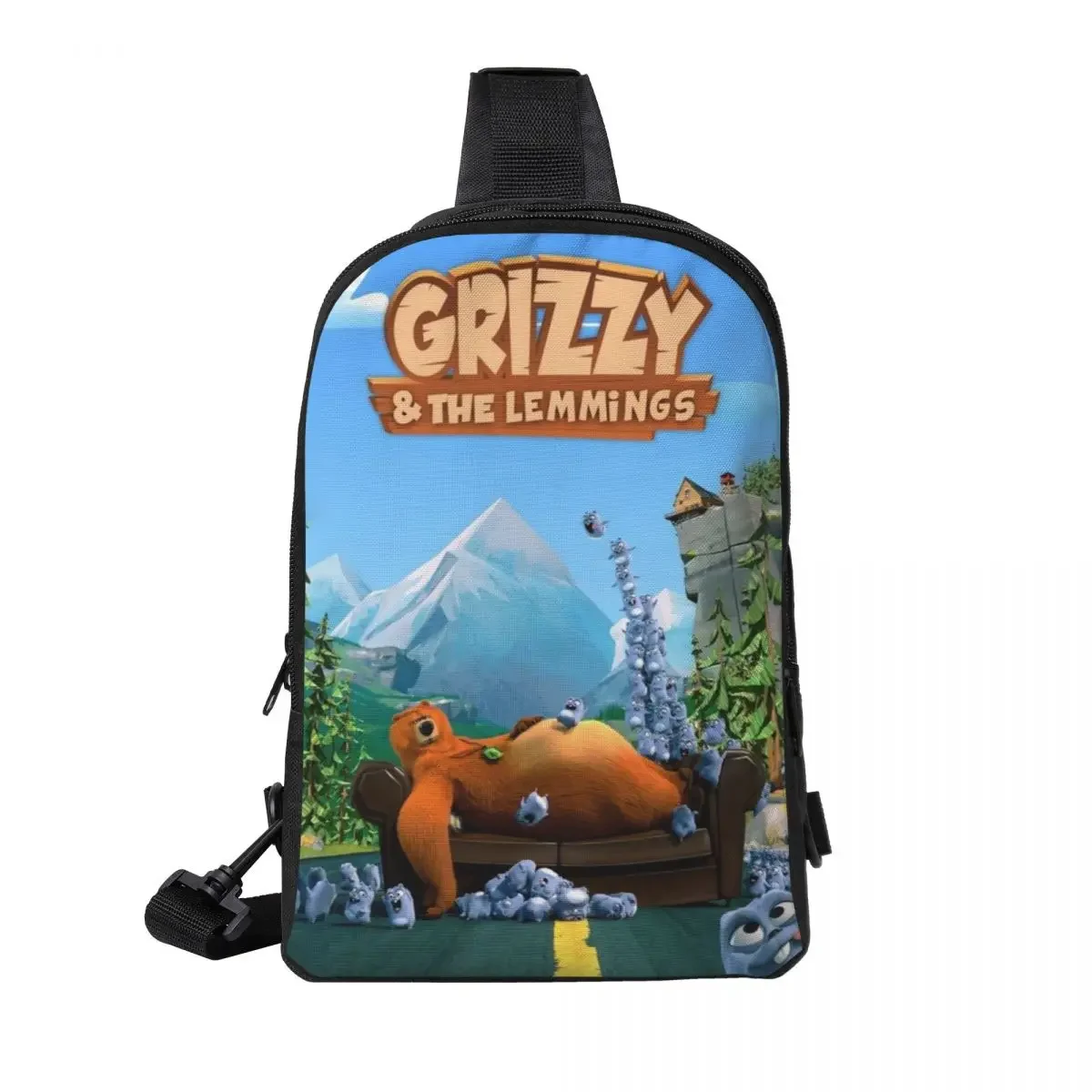 Рюкзак через плечо Grizzy N Lemmings нагрудная сумка на ремне регулируемый дорожный