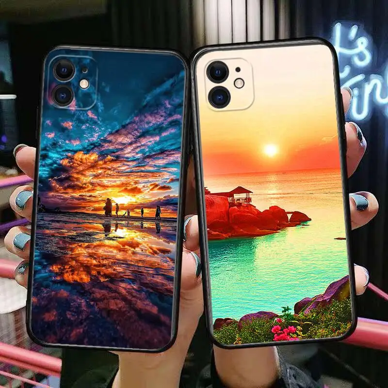 Чехлы для телефонов HD-sunrise sunset iphone 13 Pro Max 12 11 8 PLUS 7PLUS 6S XR X XS 6 mini se |