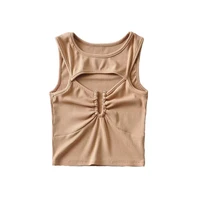 hot girl hollowed vest out sexy solid color vest spring and summer women new design sense hollowed out sleeveless suspender top