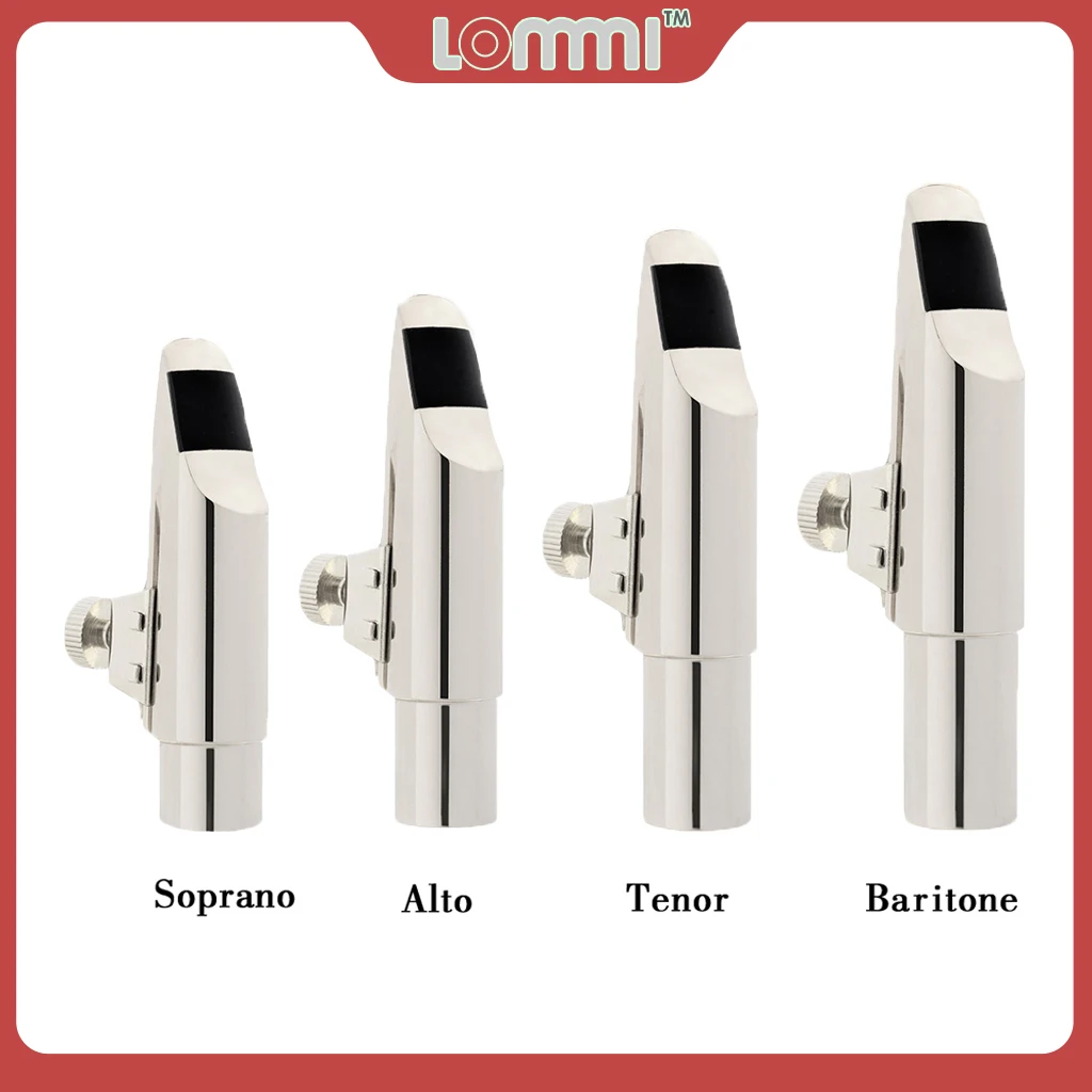 LOMMI Soprano/Alto/Tenor/Baritone Saxophone Mouthpiece Size 5/6/7/8/9 Sax MTP Cap Ligature Silver Color Sax Accessories