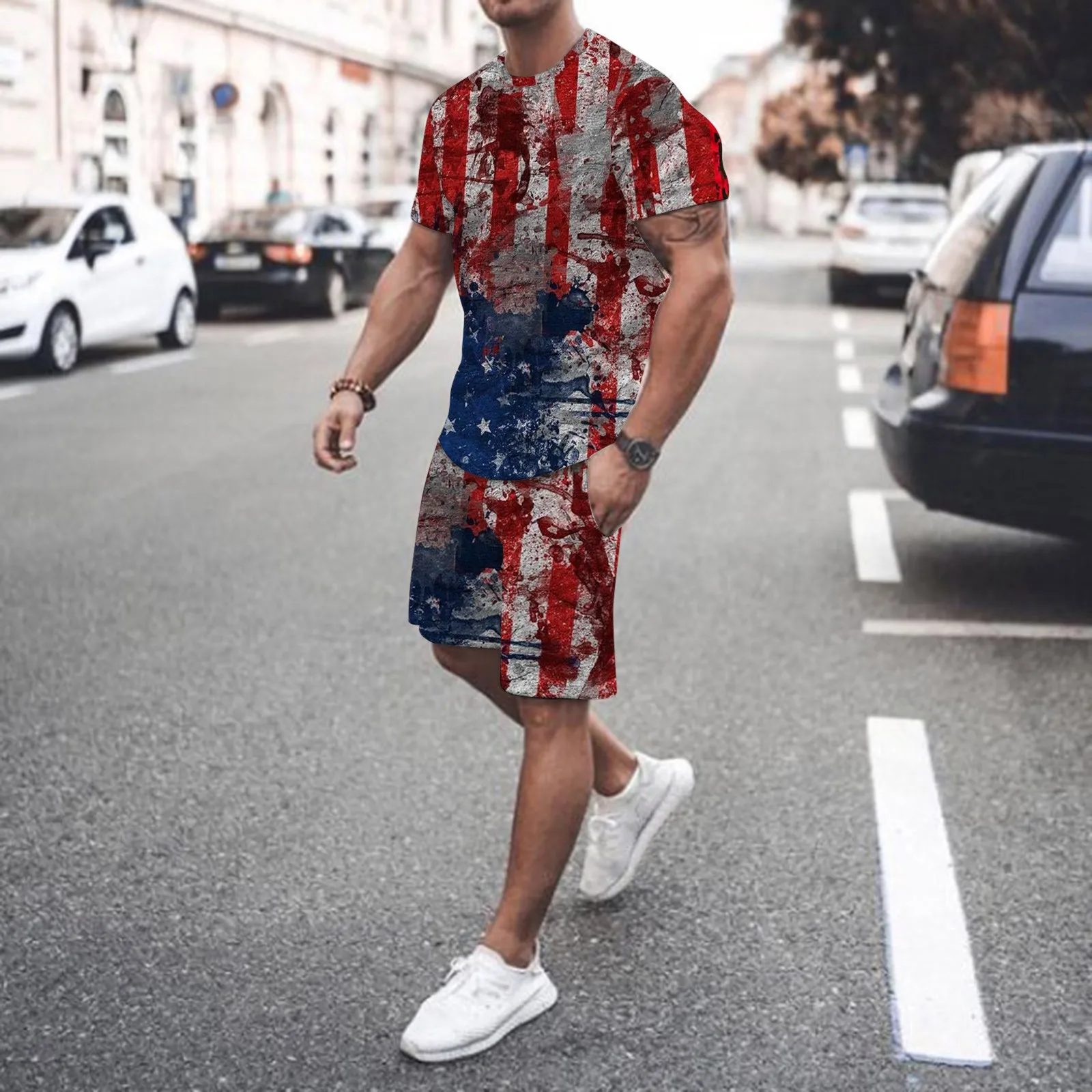 Men Tracksuit Casual Summer Short Sleeve Polo Shirt And Shorts Suit Two-Piece Set Male Clothing Streetwear Clothes For Men Me