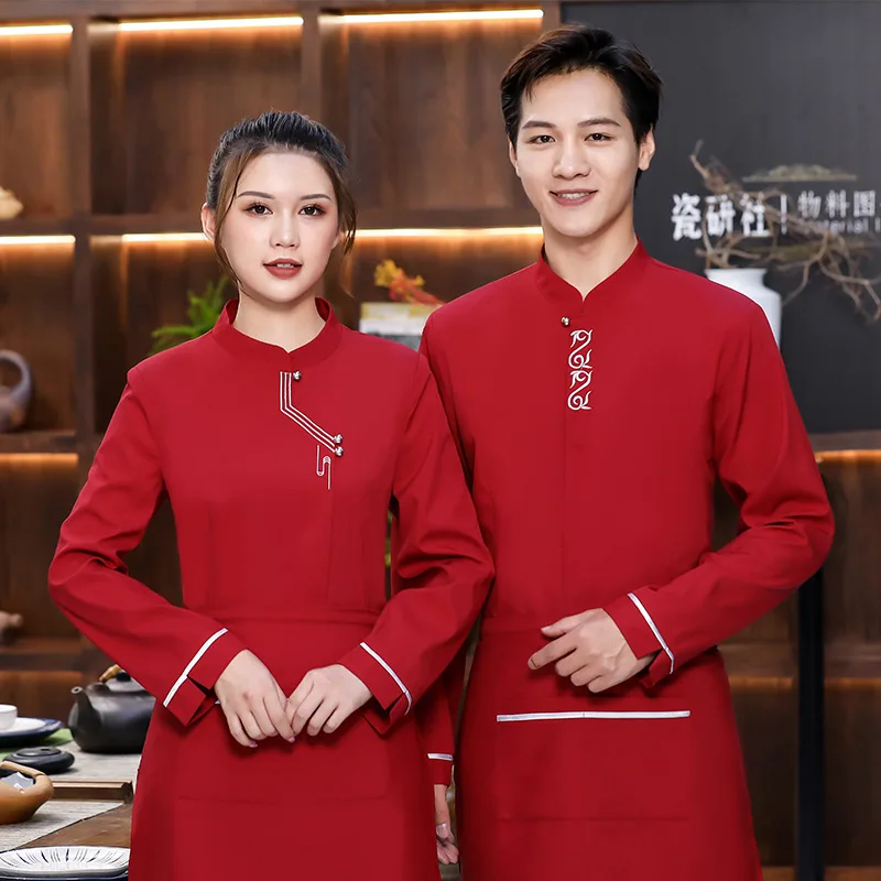 Рабочая одежда для отеля Женская рабочая с длинным рукавом китайского ресторана