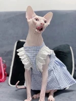 spring summer thin cat skirt sphinx outfits cornish devon rex princess cat dress for sphynx cat clothes hairless cat clothes pet