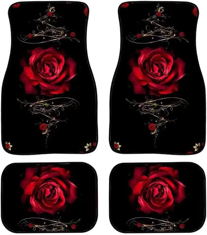 

Front & Rear Car Floor Mats for Cars Anti-Slip Cushion Automoetive Accessories Full Set 4 pcs Universal Fit Non Slip Auto Cars F