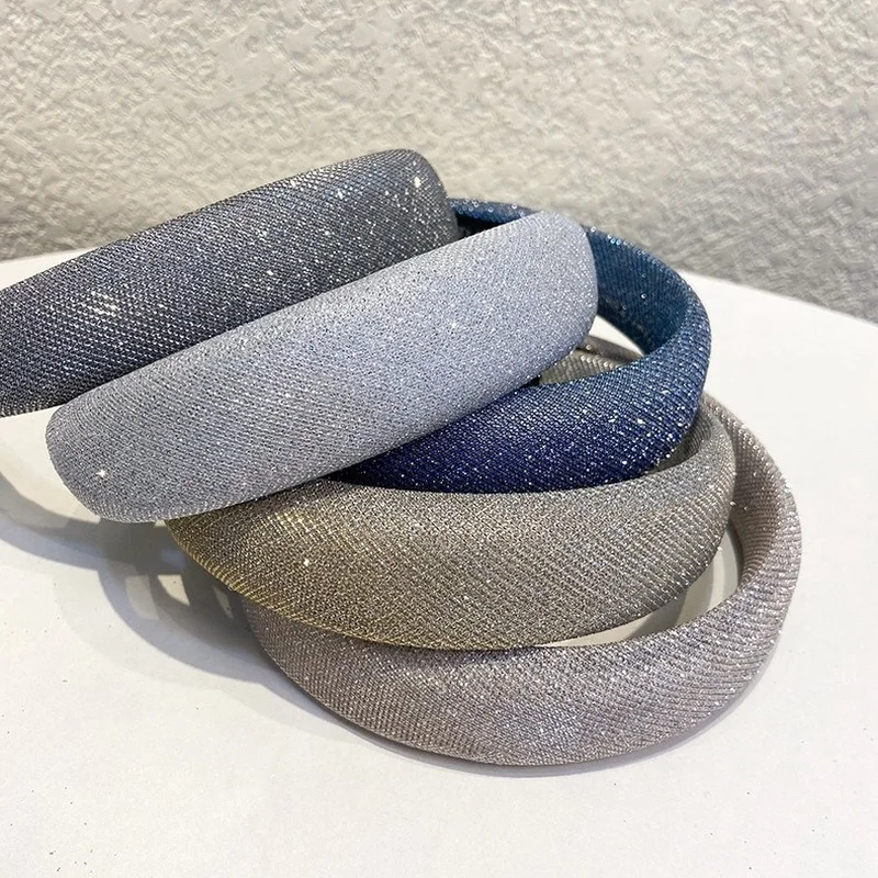 

Korean bright silk fine flash wide-brimmed sponge headband high cranial top pressure hair headband new trendy face small hairpin