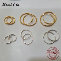 somilia 24%ef%bd%8bgolden plated hoop earrings for women and man925 sterling silver jewelry 1 2mm fashion women earrings 10 20mm