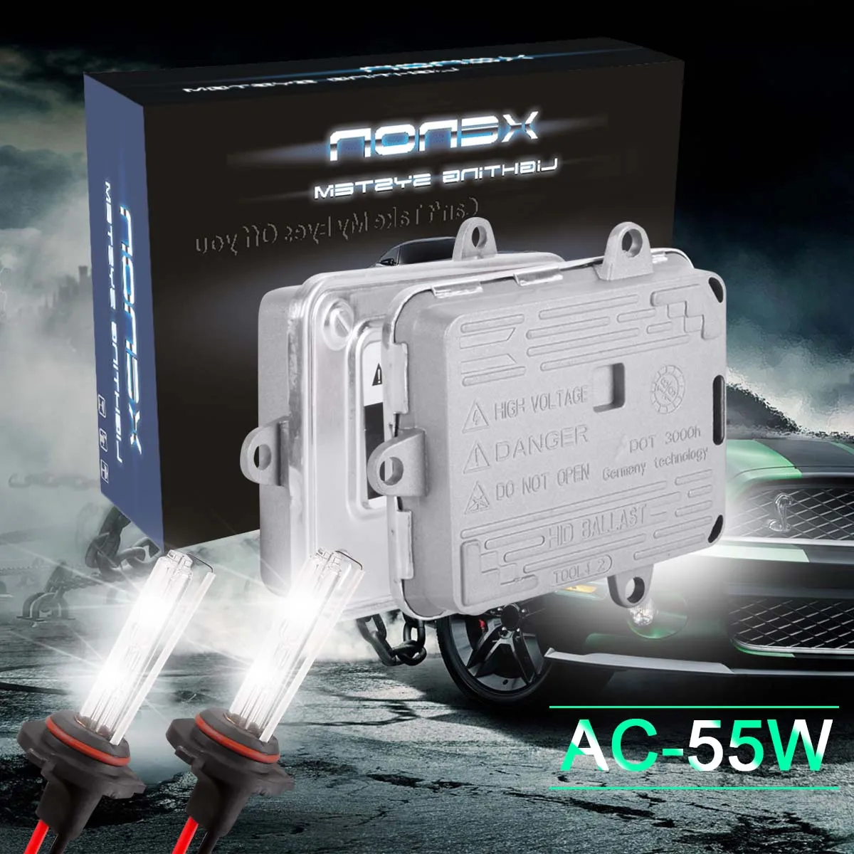 

2pcs 55W HID Xenon Light Bulbs Slim Ballast H1/H7/H11 6000K 8000K 10000K Xenon Bulb w/AC Ballast For Car Headlight Fog Lamp