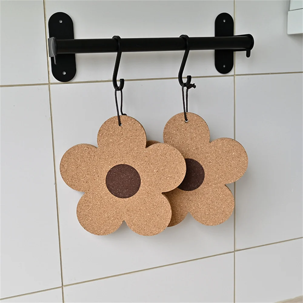 

Flower Cork Coaster Kitchen Ins Wind Heat Insulation Mat Anti-scalding Pot Mat Table Mat Dining Mat Bowl Mat