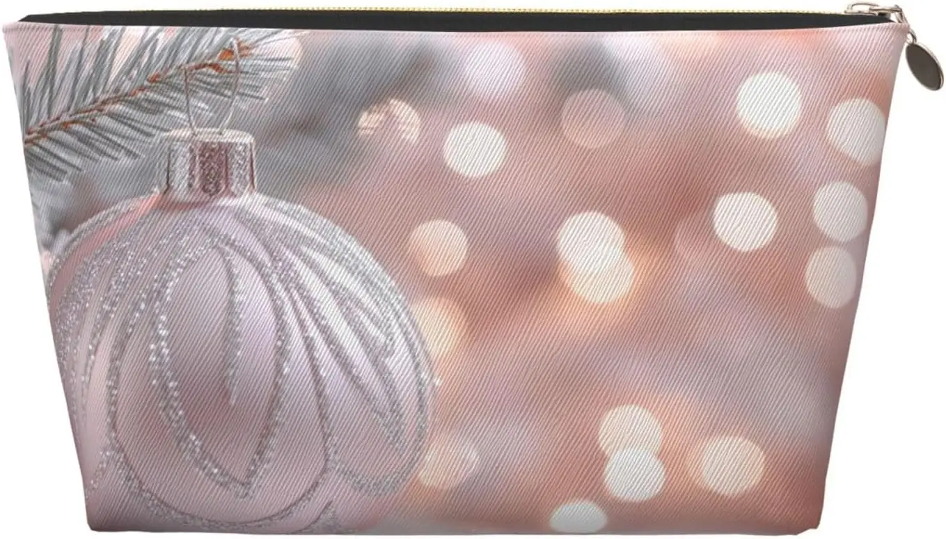 Косметичка Рождественский розовый шар Рождественская косметичка Дорожный