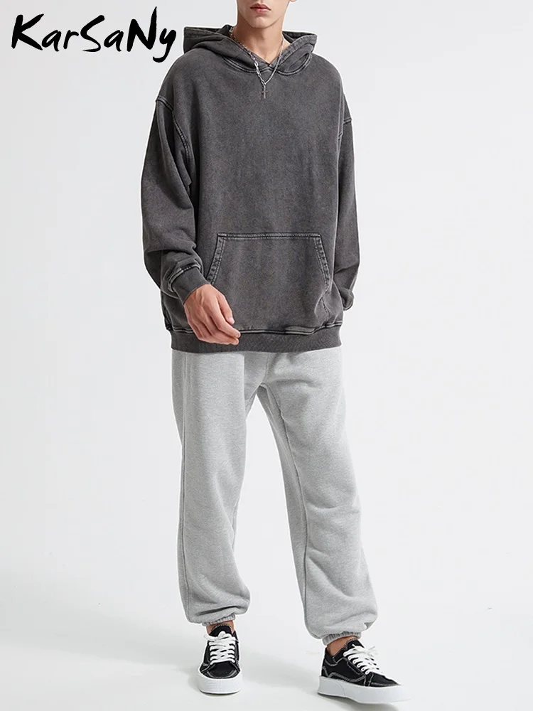 Осенняя потертая толстовка женские свитшоты оверсайз винтажные свободные