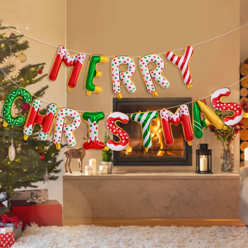 

Фольгированный шар конфетного цвета с надписью "Merry Christmas", 2024 Рождественский фотошар, Детские сувениры на новый год