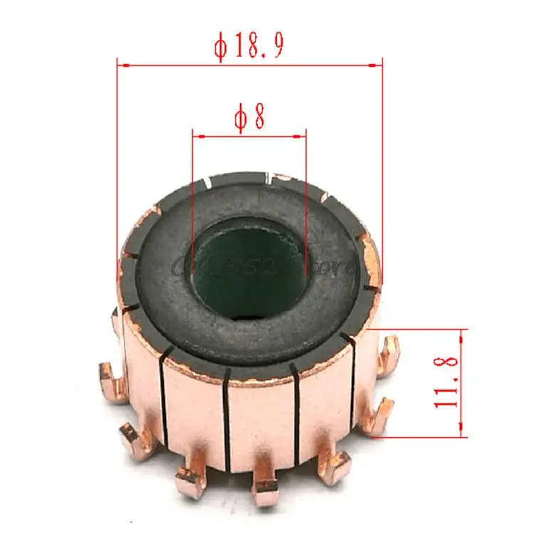 

10 шт 8x11,8 (12,5) x мм 12P крюк типа медные стержни Электрический моторный коммутатор