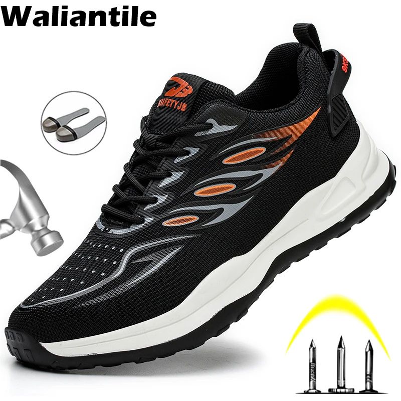 

Waliantile Steel Toe Safety Work Shoes For Men Male New Puncture Proof Industrial Working Boots Indestructible Safety Sneakers