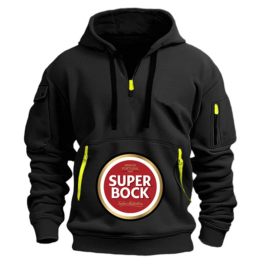 Фото Мужская толстовка SUPER BOCK SABOR AUTENTICO с принтом логотипа, весна-осень 2026, из премиальной ткани, без потери текстуры, комфортная, с капюшоном №4