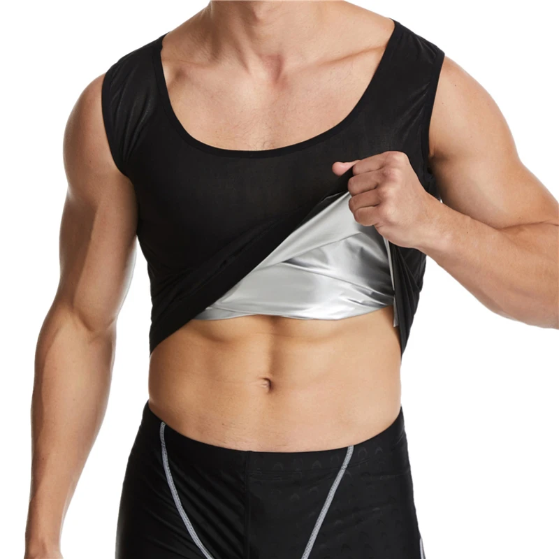 

Корректирующая одежда для мужчин, одежда для фитнеса, пота с серебряным покрытием, Подтяжка живота, формирование талии, жилет, корсет