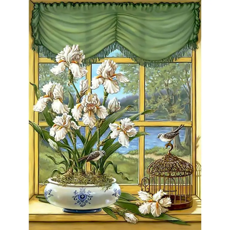 

GATYZTORY 60x75cm Frame Diy Painting By Numbers For Adults Flowers Canvas Painting DIY Handmade Home Decor Craft