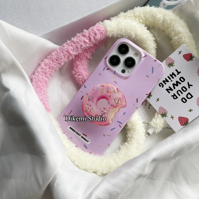 

Корейский ins розовый чехол для девушек с кронштейном для iphone13/11/12promax/xsmax/xr с полным покрытием