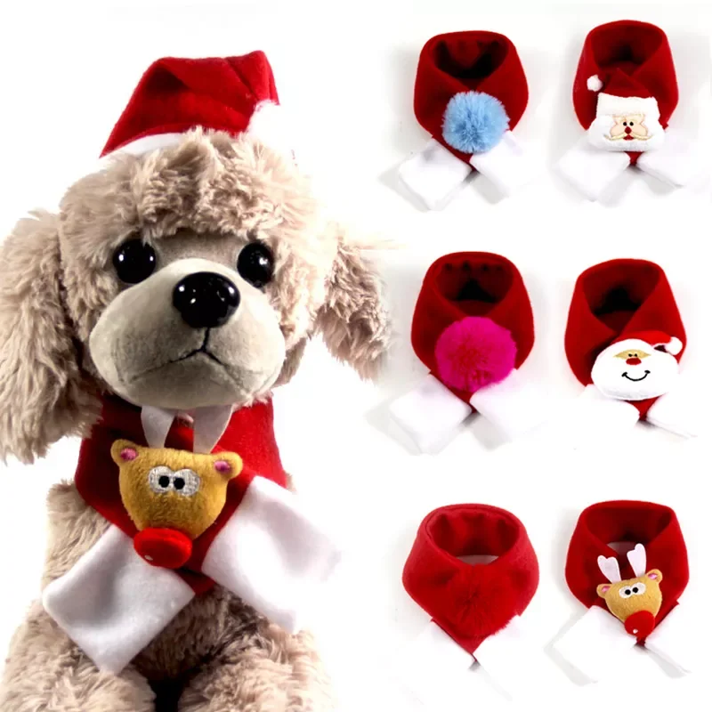 

Winter Pet Scarf Dog Collar Scarf Neckchief Christmas Puppy Dog Costum Neck Warm Soft Scarf Christmas Gift Warmer Accessories