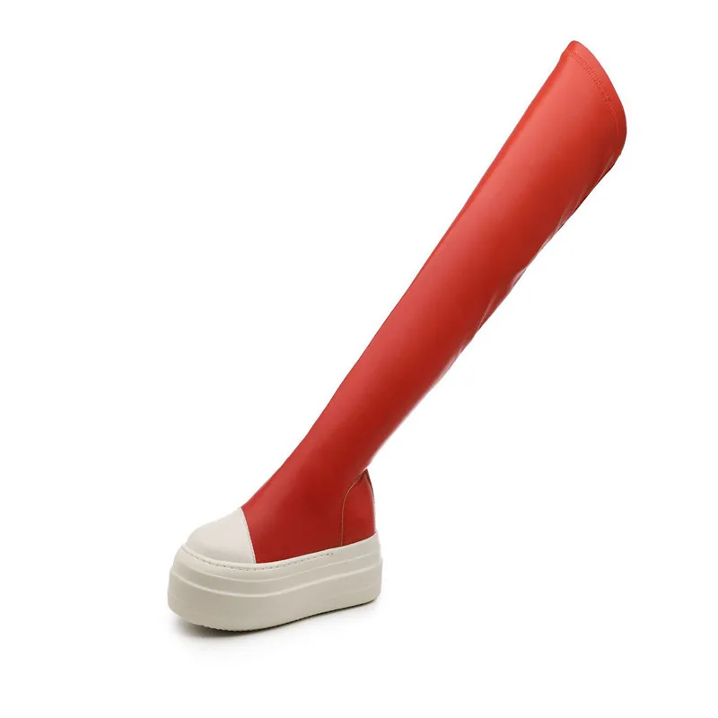 Women Shoes Over Knee High Boots Luxury Trainers Winter Casual Brand Snow Spring Flats Shoes Black Big Size Boots