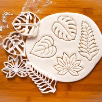 4 pack tropical plants cookie cutter mold agave ivy turtle leaf cookies fudge pastry cake decorating baking kitchen tools