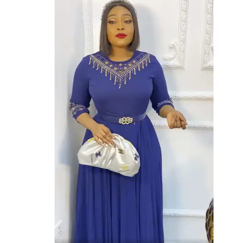 

African Maxi Dress Women With Tassel Hollow Out Robes Africa Clothing Fashion Solid Elegant Office Lady Long African Dress 2022