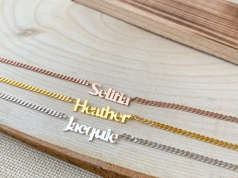 

Gold Name Necklace - Sterling Silver Name Necklace - Personalized Jewelry - Gold Mama Necklace - Personalized Gift for Her- Moth