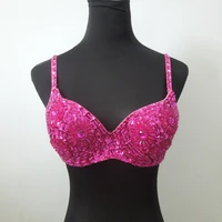 women bra nightclub performance bra chrysanthemum sequins stage sexy bra clothing belly dance bead embroidery bra
