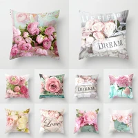 1pc fashion 45x45 cm pillowcase cushion cover home decor linen printed newest design american rose mediterranean sofa supplies