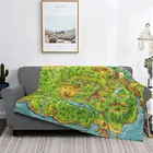 Зимнее теплое покрывало Stardew Valley плед с принтом карты, плюшевое мягкое покрывало, флисовое покрывало, постельное белье для пикника, пушистое искусство