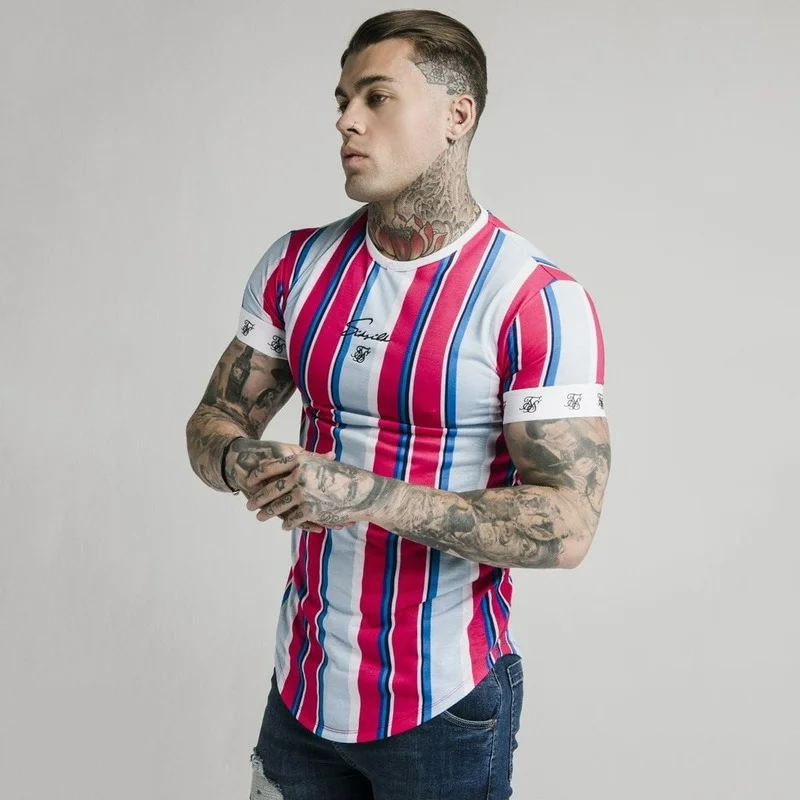 

Muscle Bo striped printing summer tide brand new sports camouflage short-sleeved t-shirt men's quick-drying short-sleeved M-2XL