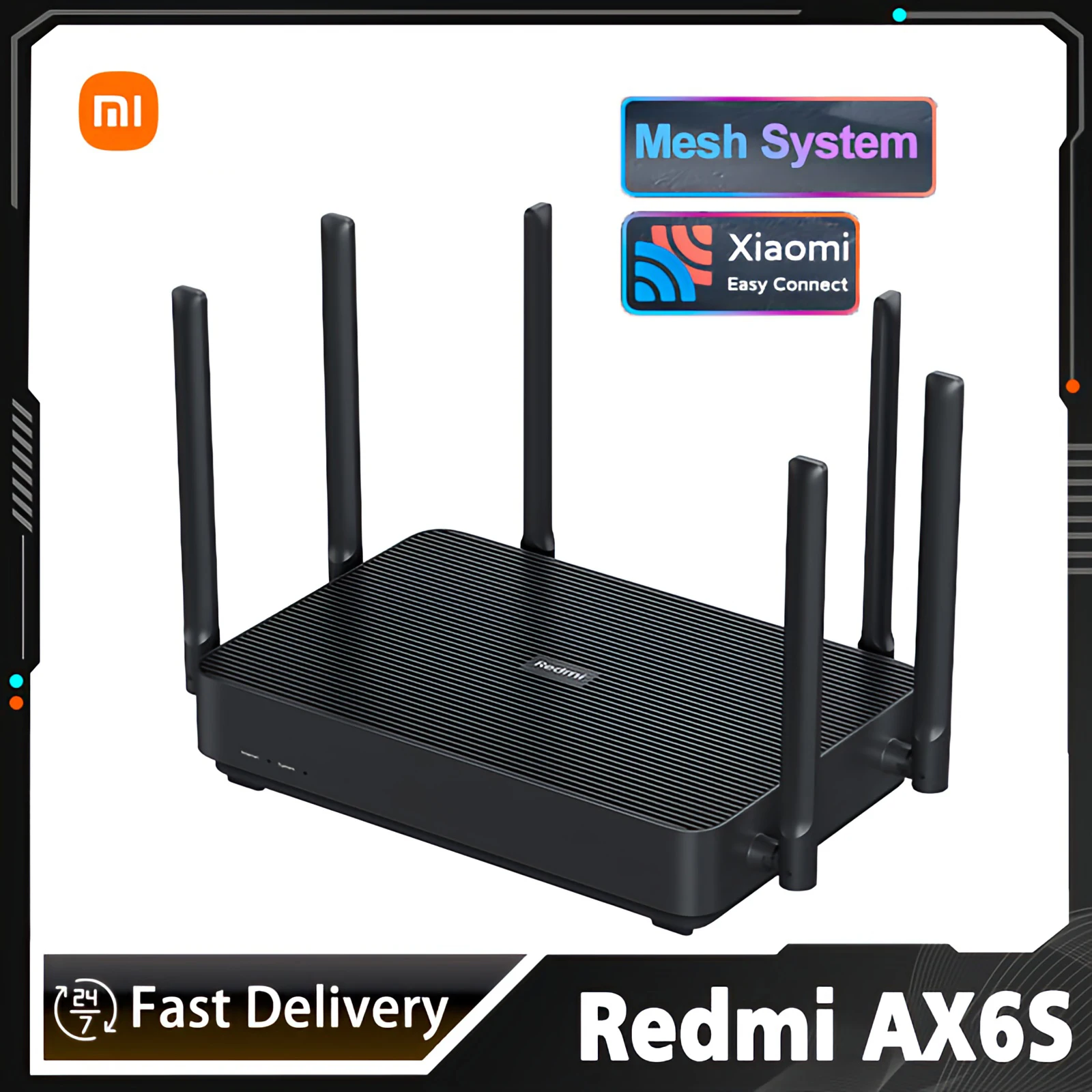 

Wi-Fi-роутер Xiaomi Ax6s, 3200 Мбит/с, 2,4/5 ГГц, двухъядерный