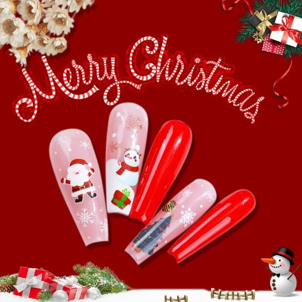 

Winter New Year Sliders Christmas Nail Sticker Santa Claus Nail Art Decoration Sticker Nails Snowflake Manicuring Sticker