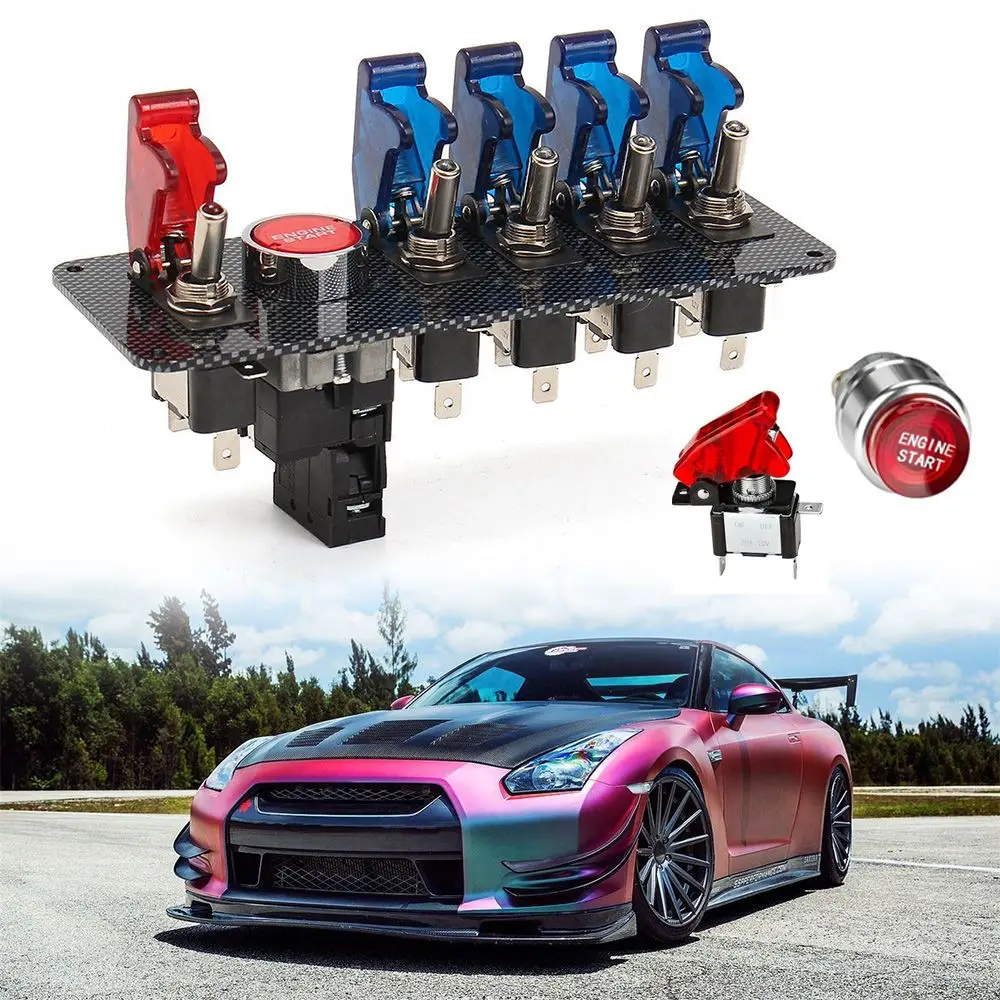 

for 12V Power Speediness Car Accessory Universal Push Button Set Toggle Ignition Switch Panel 12V LED Engine Start
