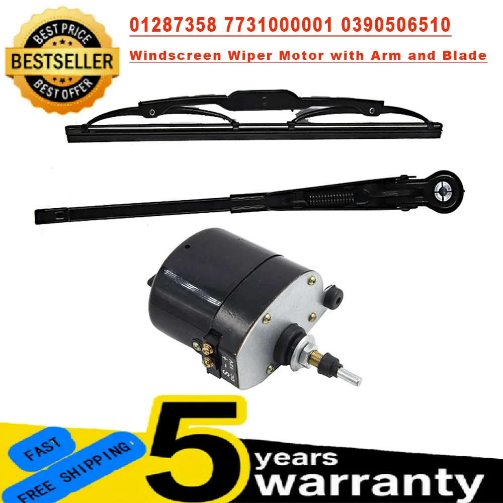 Двигатель стеклоочистителя OEM: 01287358 7731000001 0390506510 Универсальный 12 В, с рычагом и лезвием, подходит для трактора wллис Jeep