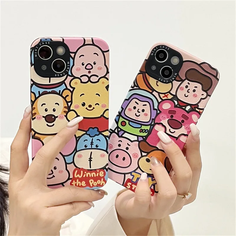 

Disney Cartoon Toys Story Buss Pooh Printing iPhone 11/12promax/13/14plus Case Apple Soft PU Protective Case