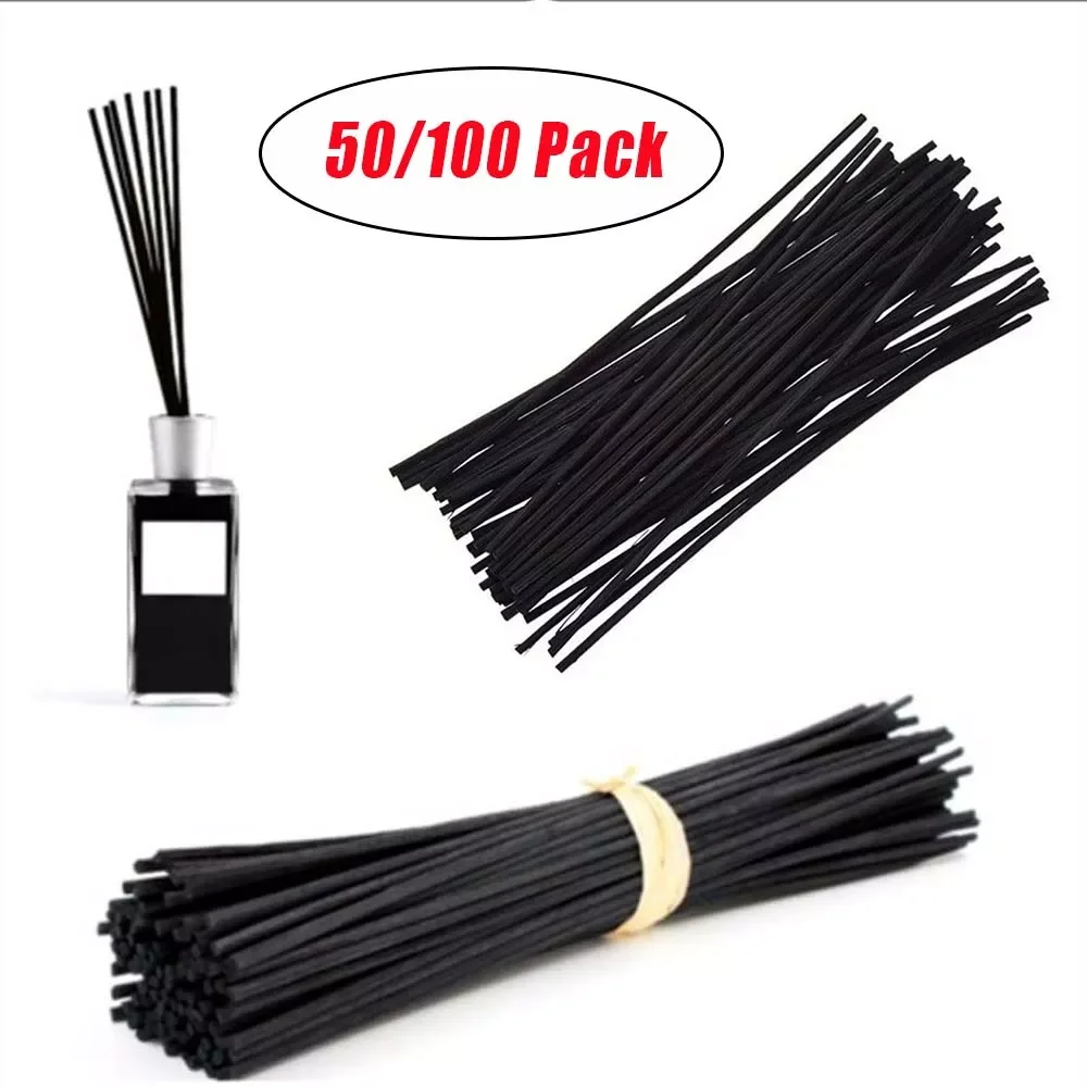 

Pcs Black Rattan Reed Diffuser Sticks Replacement Fiber Essential Oil 20cm 3mm