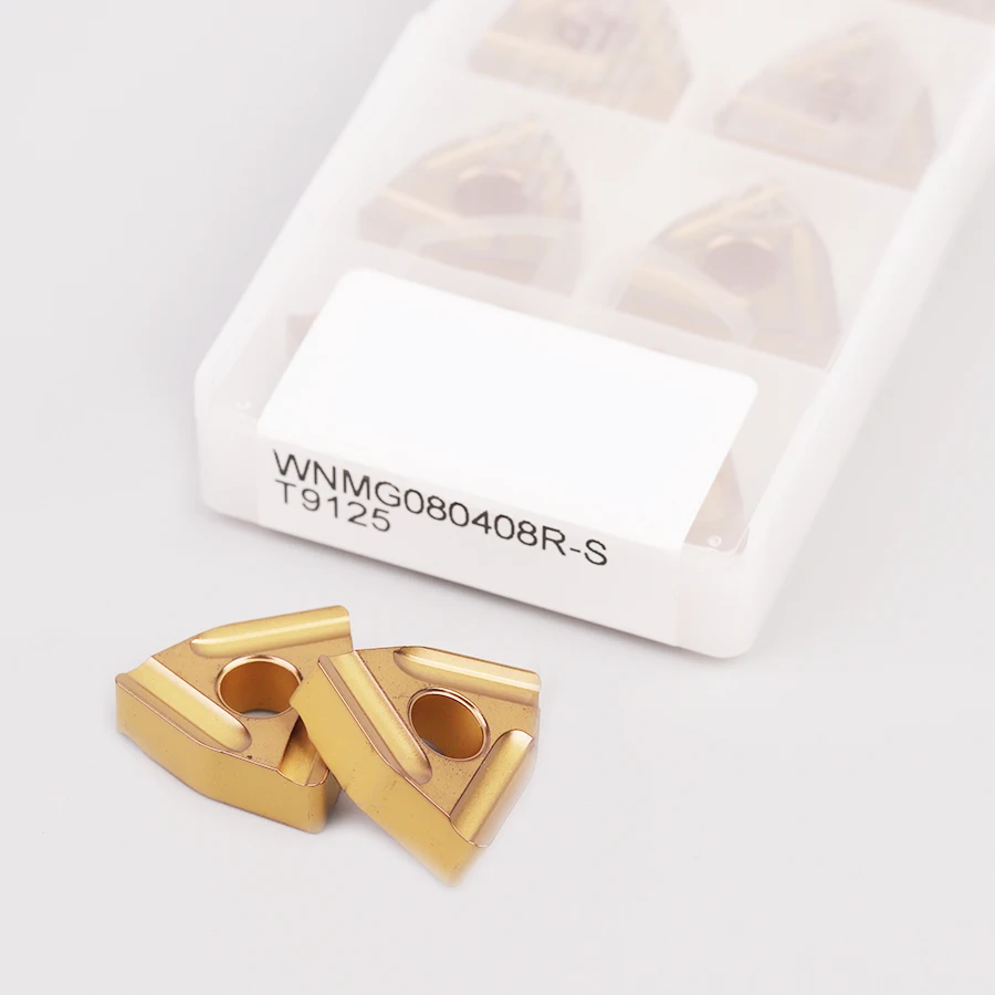 

10pcs High quality WNMG080404 R-S T9125 WNMG080408 L-S T9125 carbide inserts External turning tool CNC Lathe Peach shape inserts