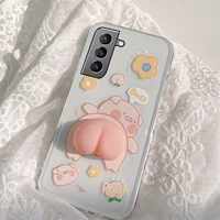 3d stress relief case for samsung s21 ultra galaxy s22 ultra soft silicone phone cover s22 s21 plus kawaii pig ass shell s21 fe