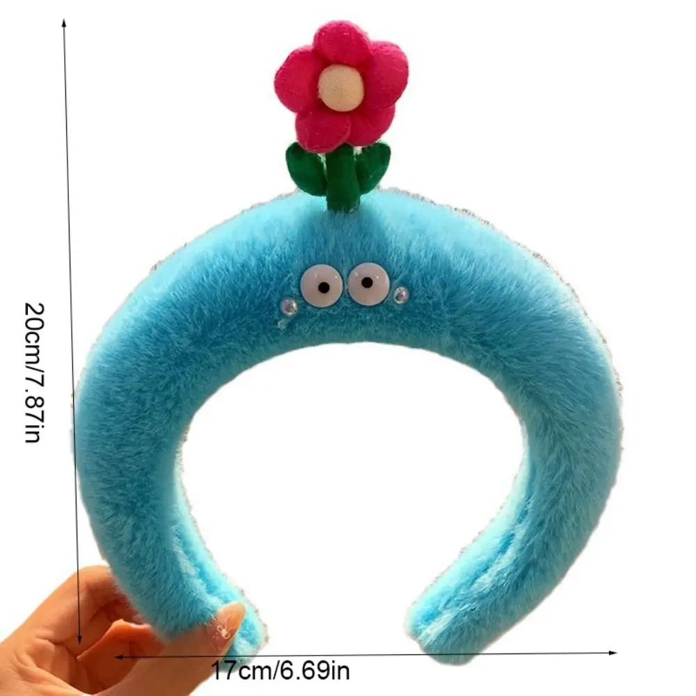 Kawaii Cartoon Plush Hairband Candy Color Korean Style Flower Headband Hair Accessories Headwear Funny Hoop Face Washing