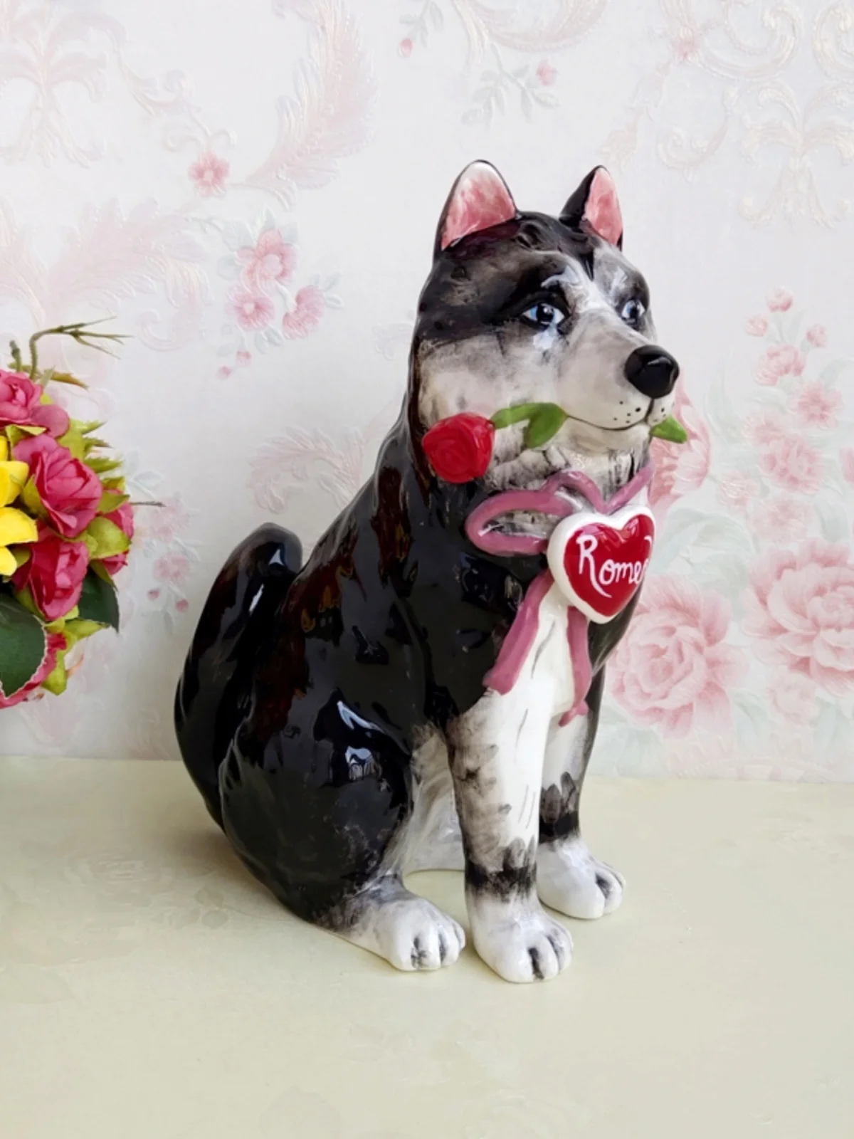 Симпатичная керамическая статуэтка Хаски для собак поделки домашнего декора