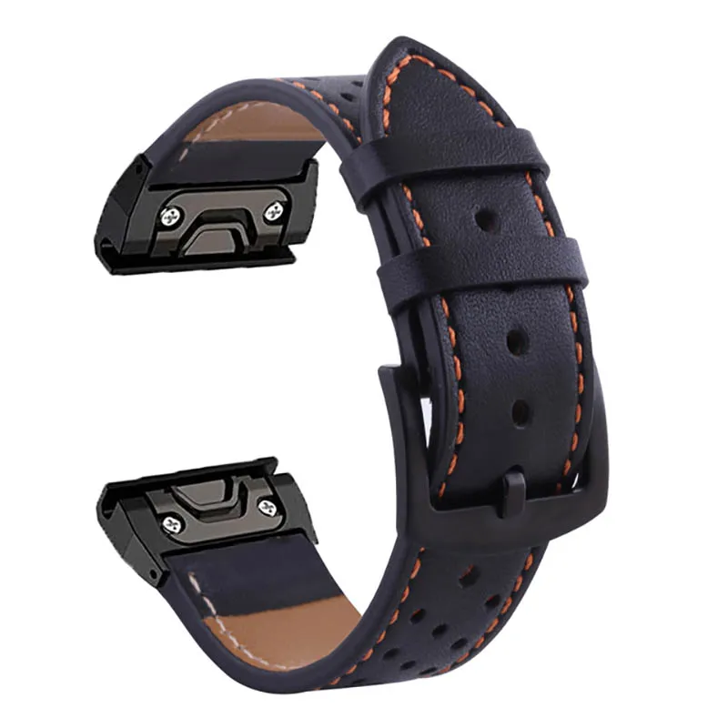 

26mm 22mm Genuine Leather Strap for Garmin Fenix 7X 7 6 6X Pro 5 5X 5XPlus 3 3HR Forerunner 935 945 Easy Quickfit Strap Bracelet