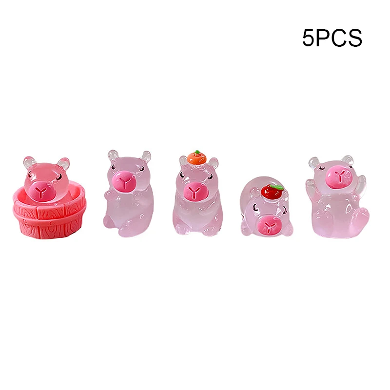 5 шт. декор из смолы мини-светящиеся украшения в виде животных крошечные животные