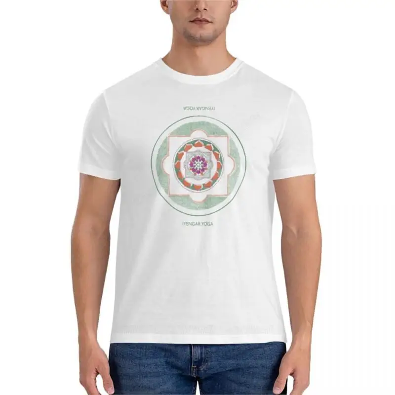 

Iyengar Yoga Mandala Fitted T-Shirt mens white t shirts t shirt men graphic t shirt brand t-shirt men cotton teeshirt