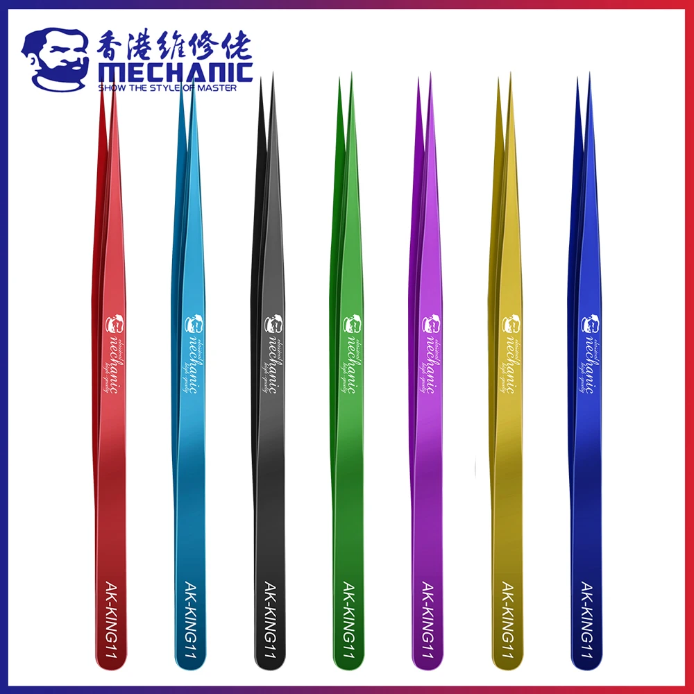 

MECHANIC King Series Non-magnetic High Tenacity Stainless Steel Ultra Fine Precise Tweezers Phone SMD PCB BGA Motherboard Repair