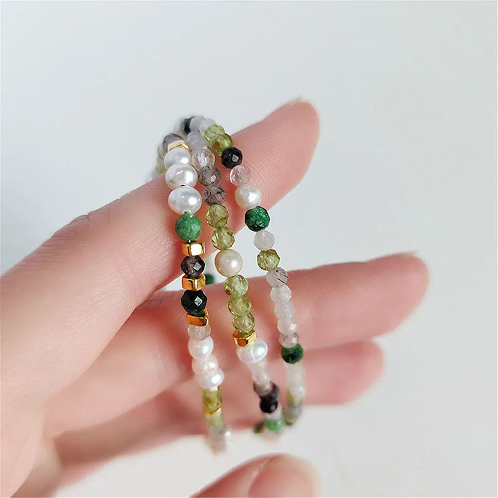 Ожерелье женское из натуральных жемчуга, нефрита ксюяня и перидота, серебро 925 пробы, винтажный национальный тренд, универсальное нишевое ожерелье для клавикулы.