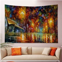 autumn watercolor art painting diy wall tapestry home decoration hippie bohemian decoration divination wall art decor