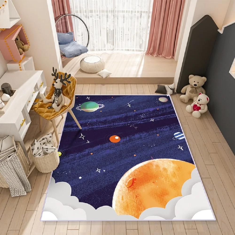 

LIDALL_1 Dark Blue Space Universe Star Soft Mat Living-room Kid Room Bedroom Home & Business Decor. Rug Carpet