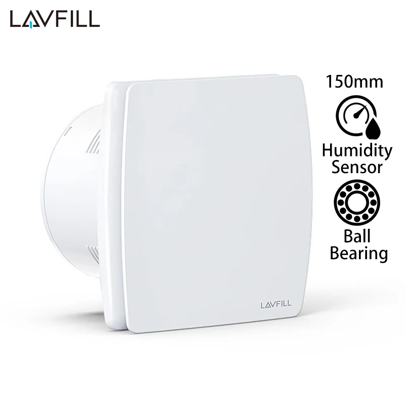 220V 6 inch 150mm Timer Humidistat  Shower  Bathroom Extractor Ventilation Fan Ventilator with Humidity Sensor