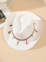 hats gorras sombreros capshat tassel decor straw hat beach