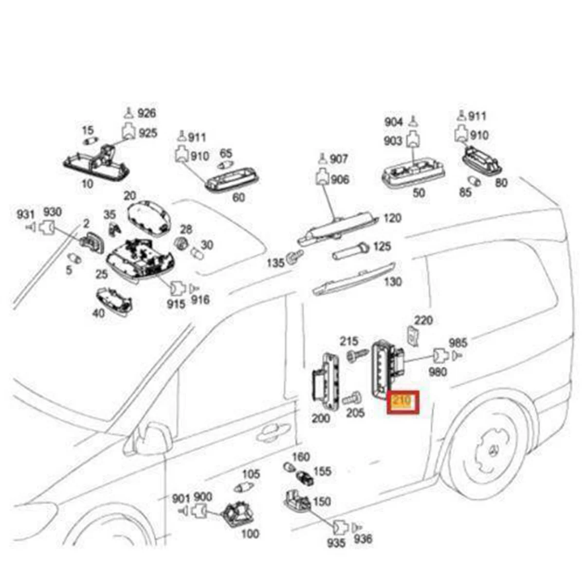 Электрический контактный переключатель раздвижной двери для Mercedes-Benz Vito W639 W447 W448